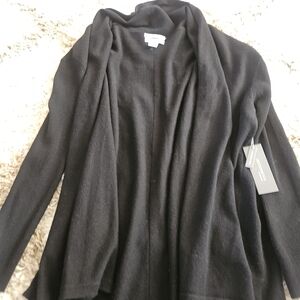 Nordstrom Black Open-Front Draped Cardigan